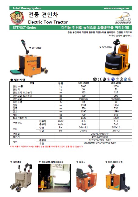 SOOSUNG（通稱(chēng)帥成﹑水星﹑首星），立式電動(dòng)牽引車(chē) SCT-2000