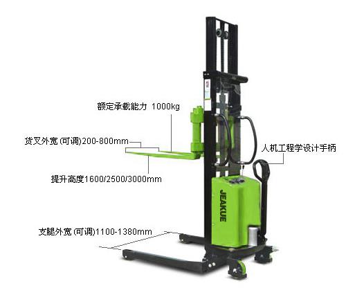 寬支腿半電動(dòng)堆高車 JK8456
