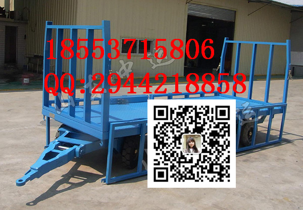 山東3T帶護(hù)欄式平板拖車